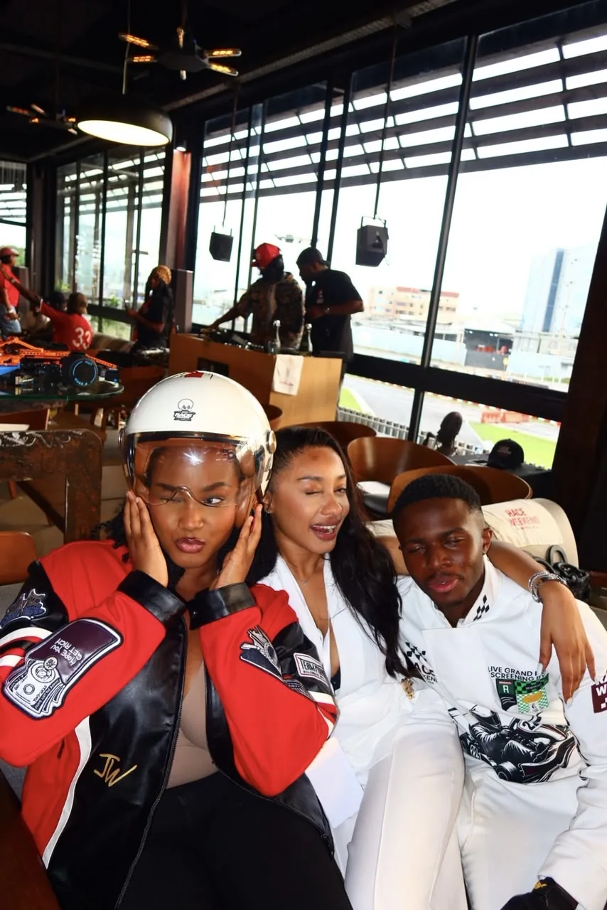 Guests in the upstairs VIP lounge overlooking the track