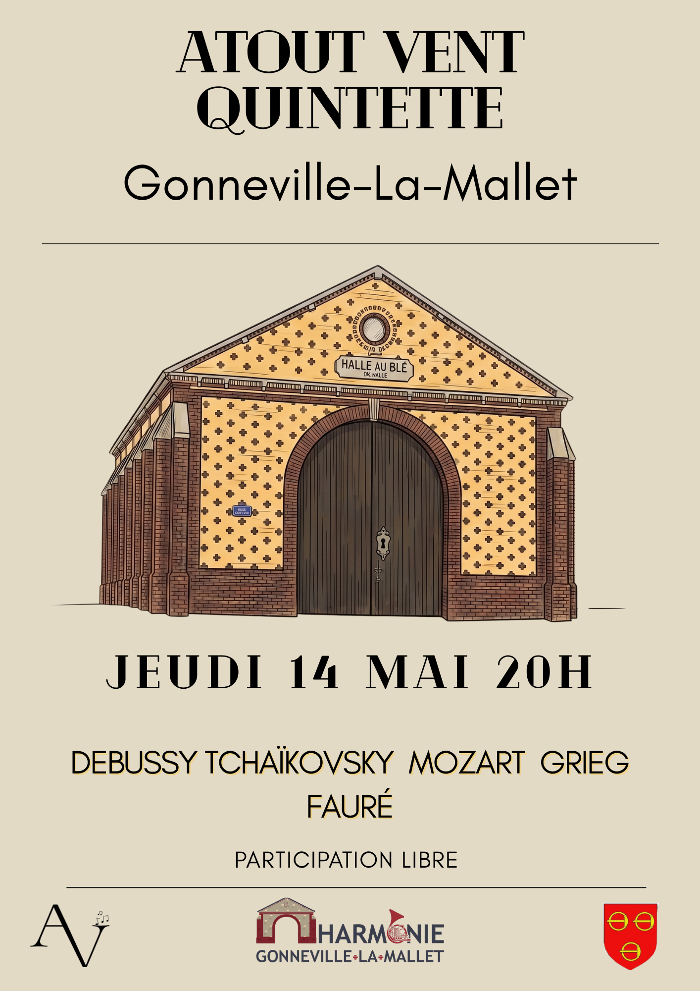 Affiche du concert du Quintette Atout Vent