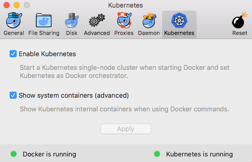 Kubernetes Preferences in Docker for MAC