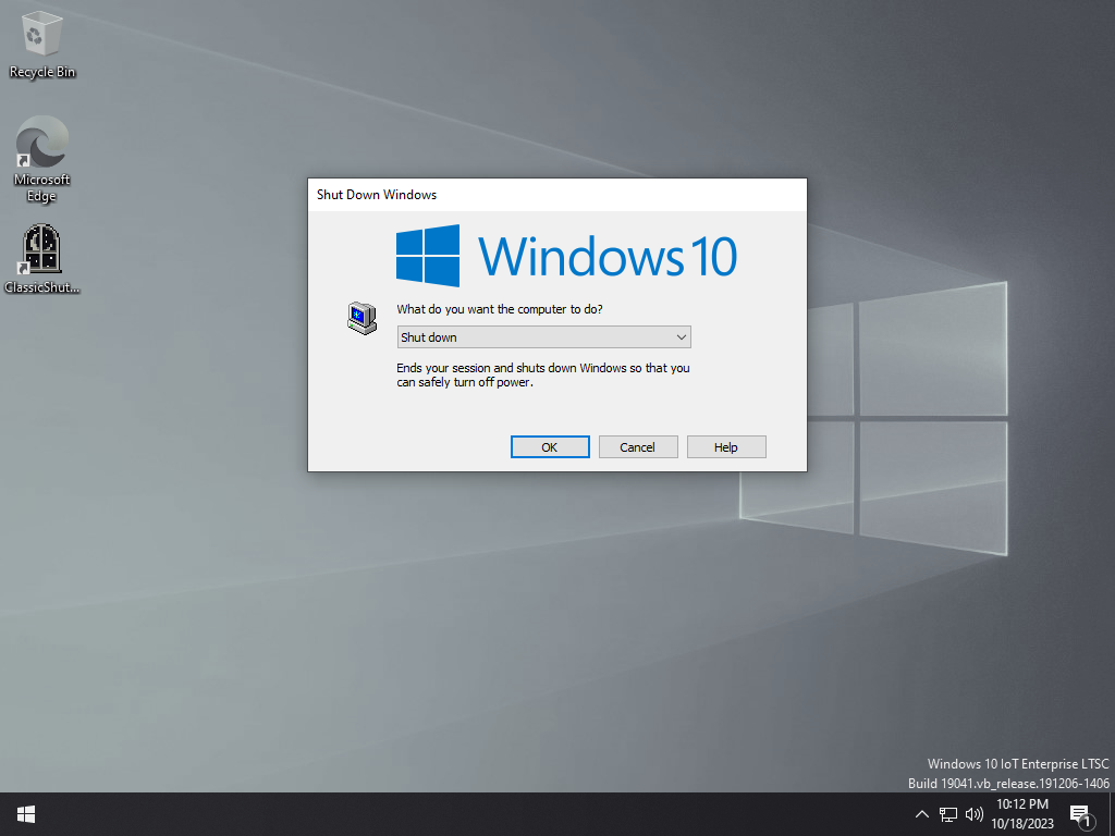 Windows XP classic style shutdown dialog