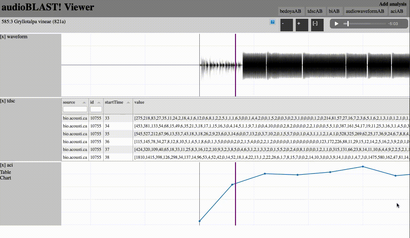 Video of audioBlast viewer playing a file