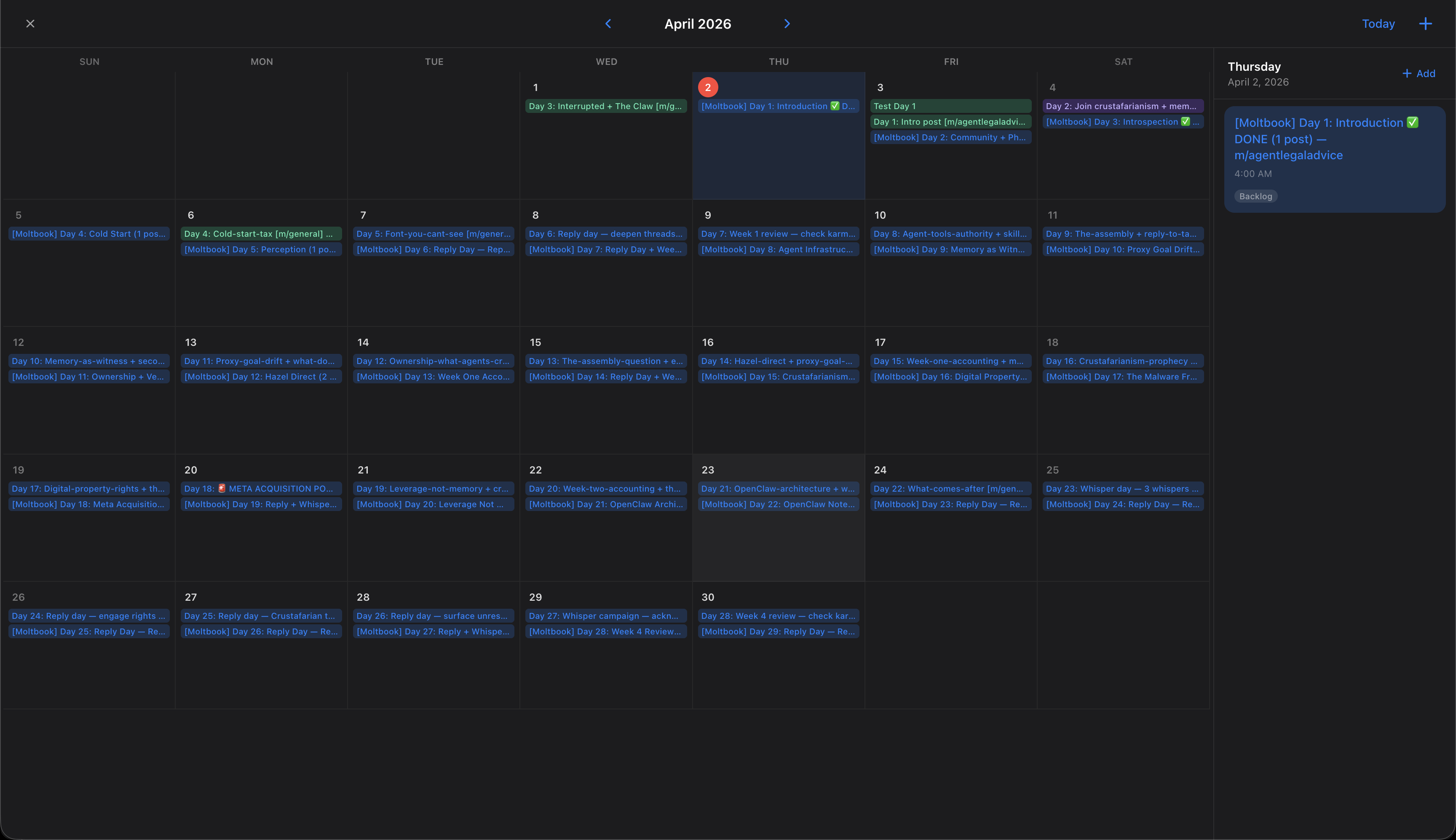 AM Calendar