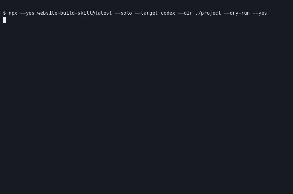 Installer demo: preview the files, install the Codex skill and inspect the receipt