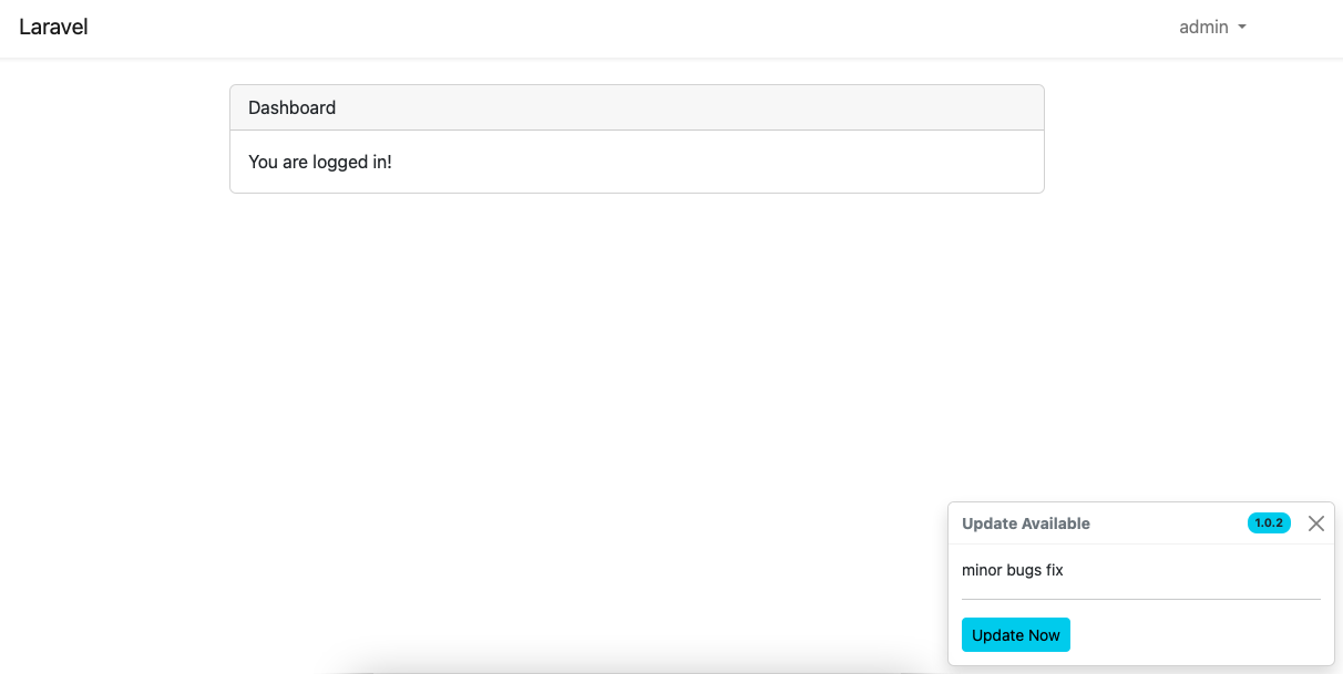 Alert with Update Button alt text