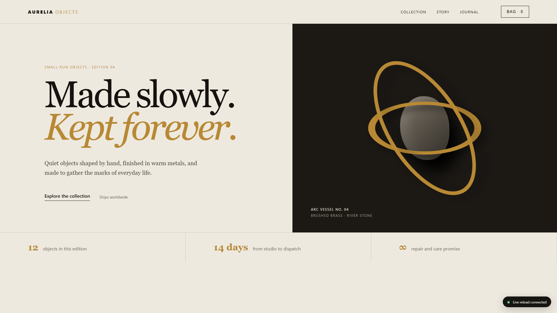 Served website
