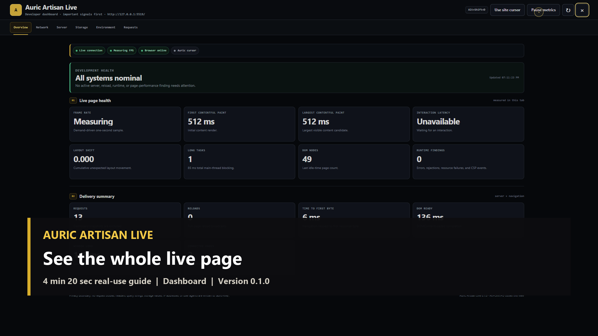Watch the complete Auric Artisan Live walkthrough