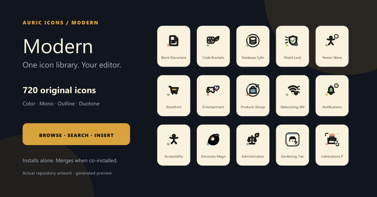 Auric Icons: Modern hero