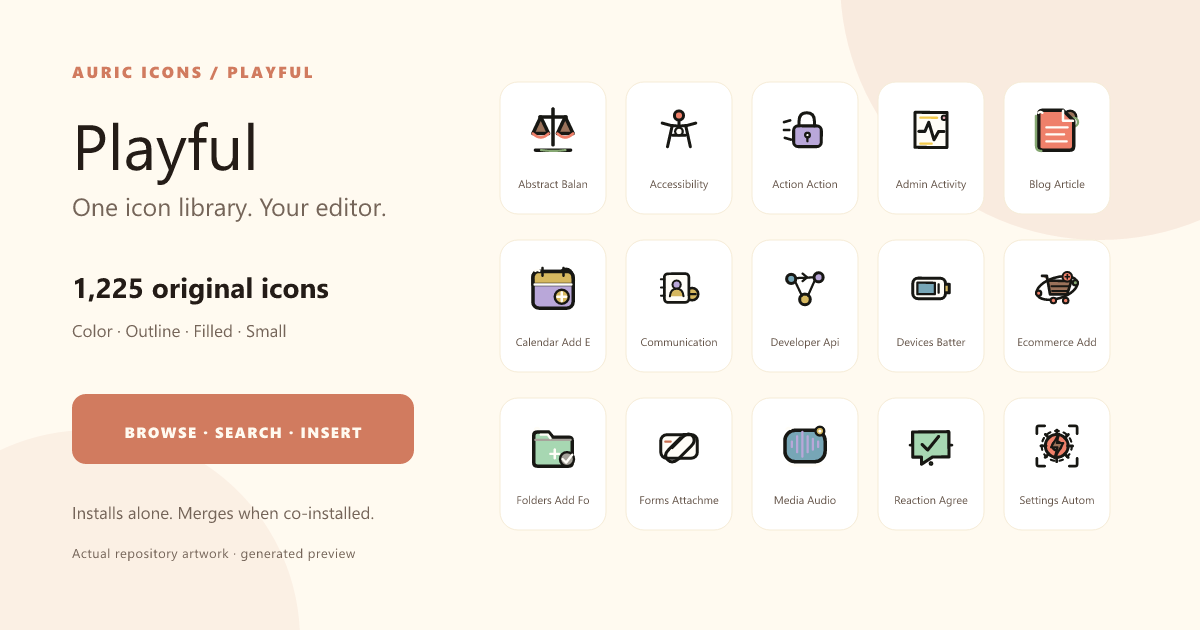 Auric Icons: Playful hero