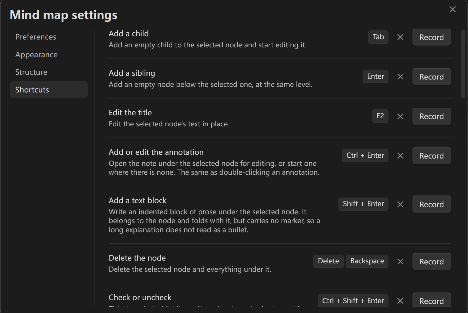 Shortcuts