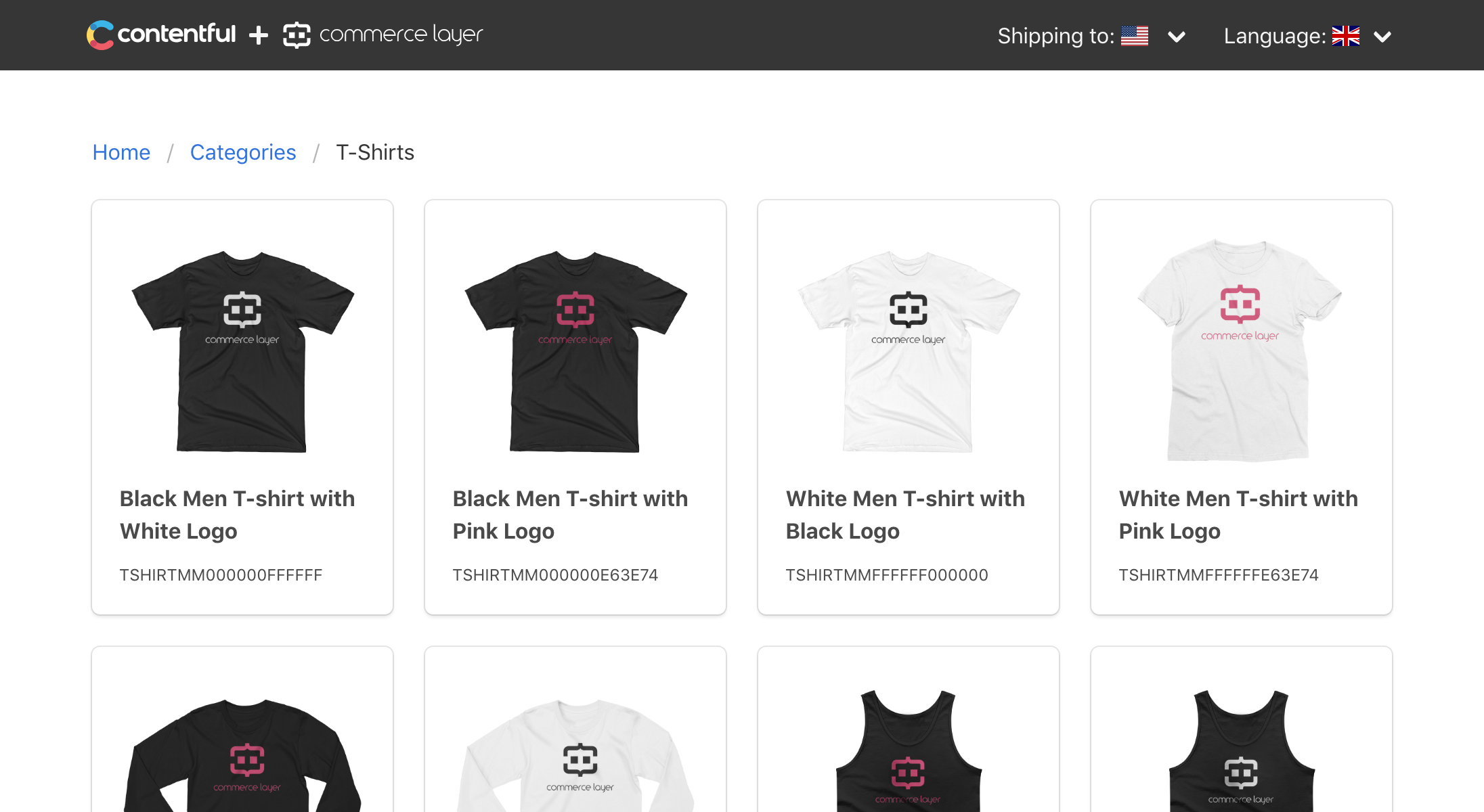 Contentful + Commerce Layer (US catalogue)