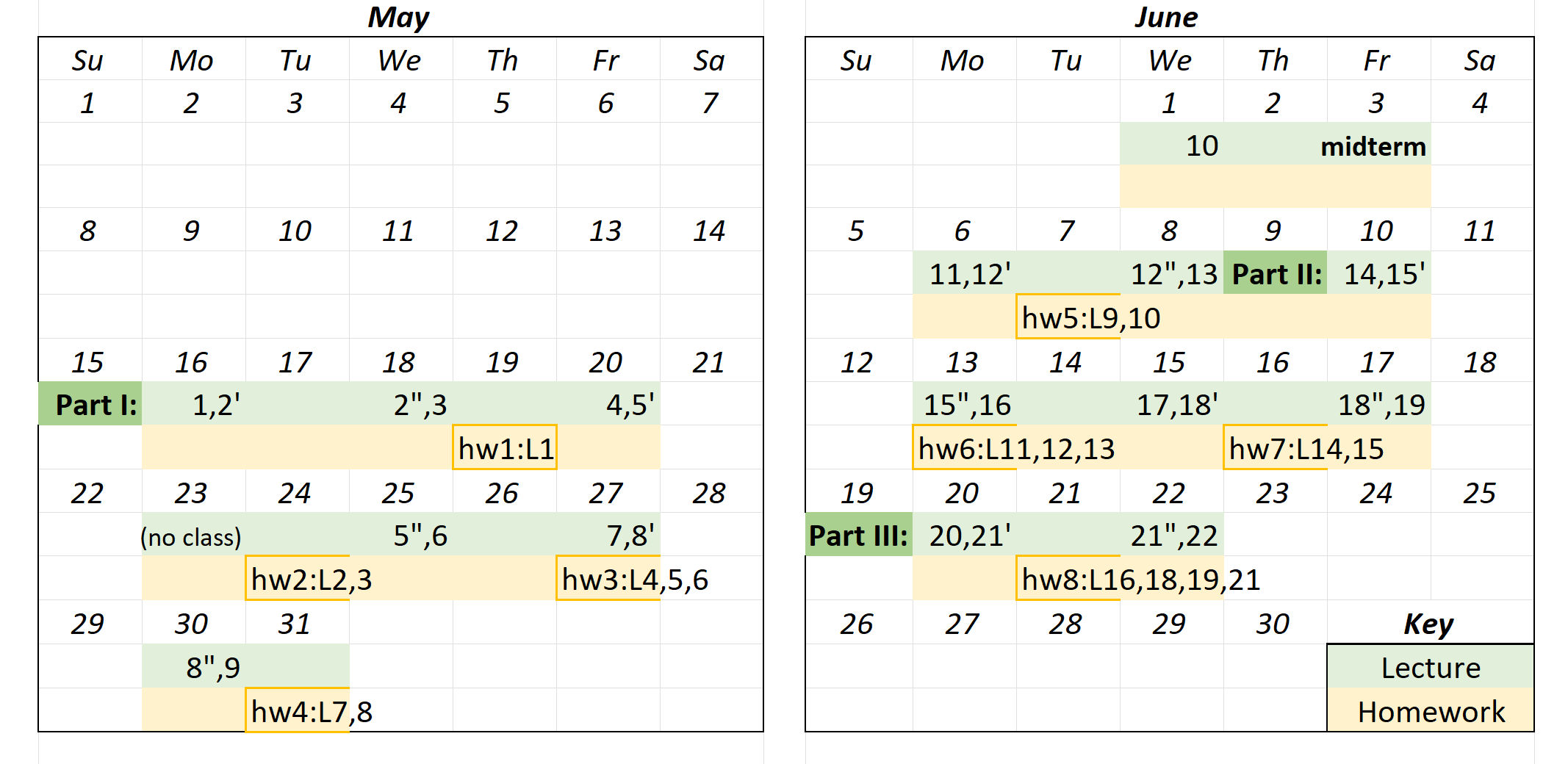 tentative schedule