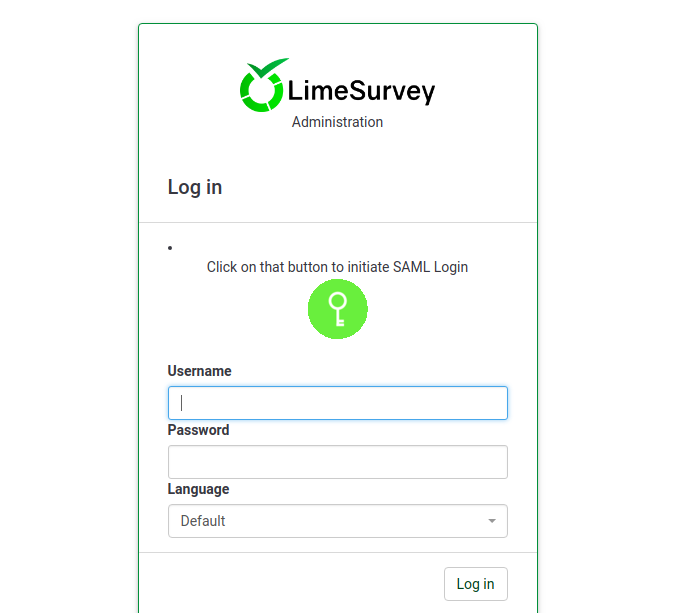 Login Page with SAML button