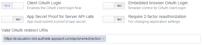 Facebook: Valid OAuth redirect URIs