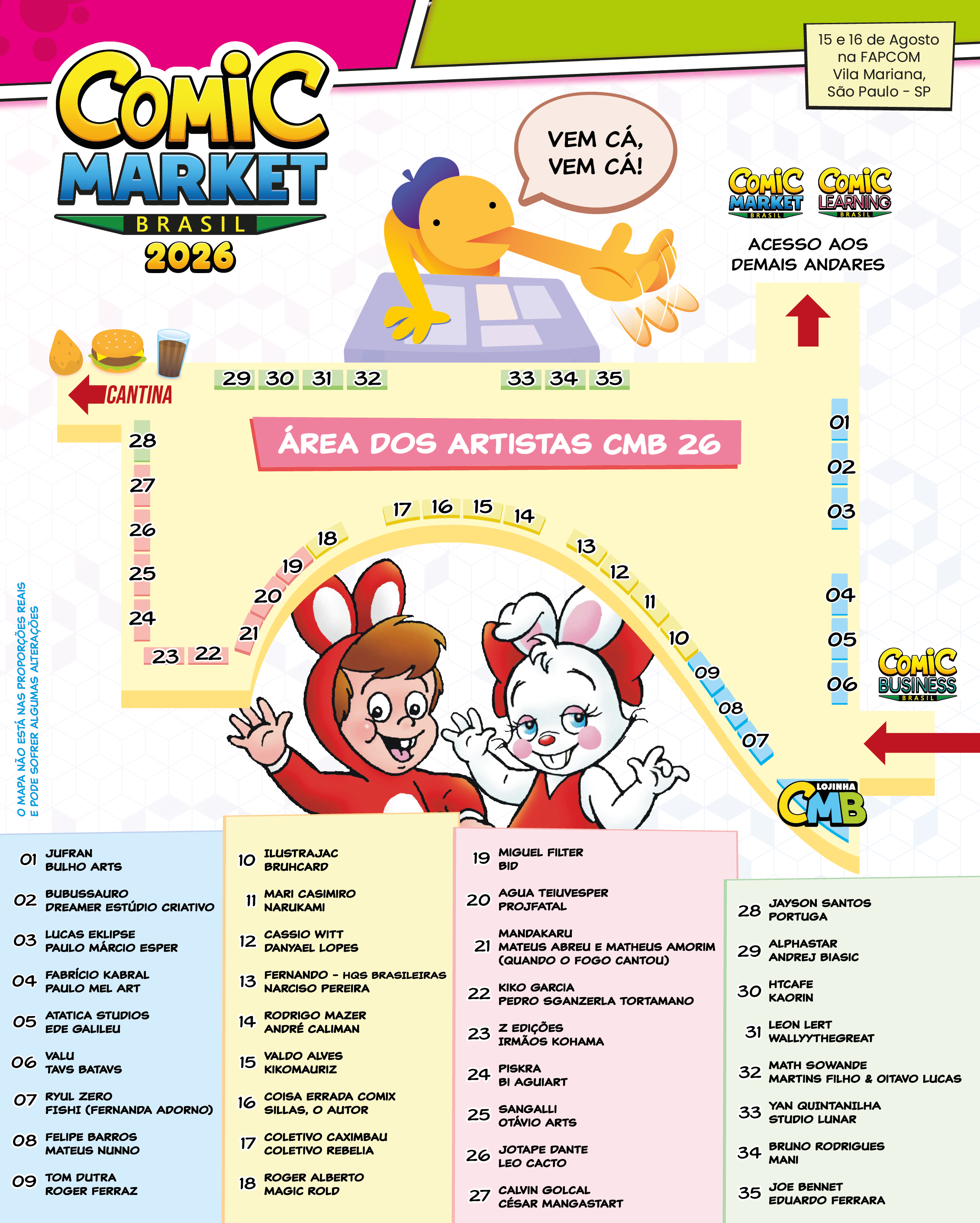 Mapa da Área dos Artistas