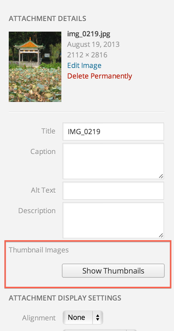 Thumbnail button