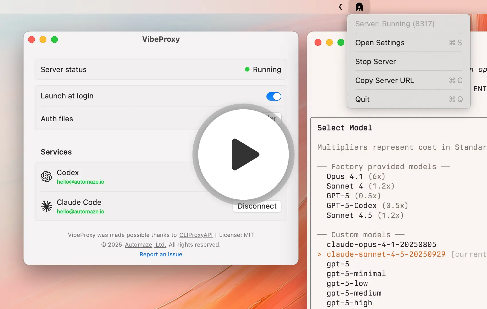VibeProxy Screenshot