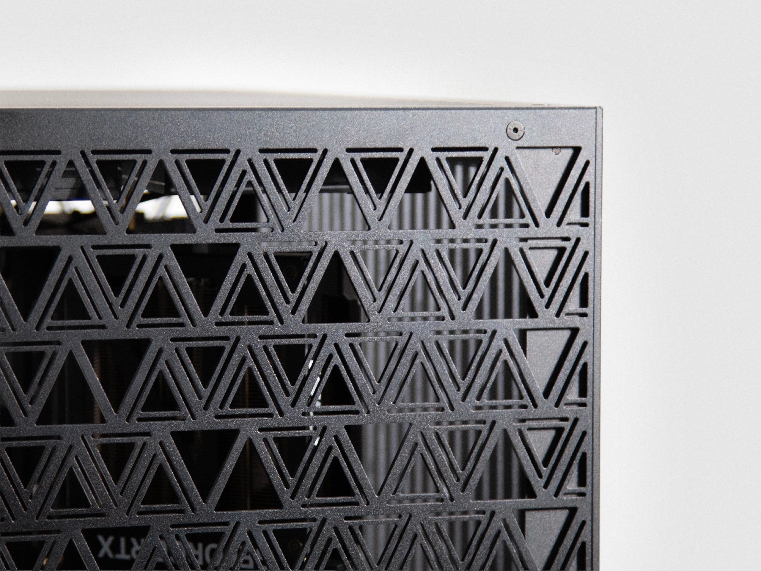 The milled aluminium panel up close
