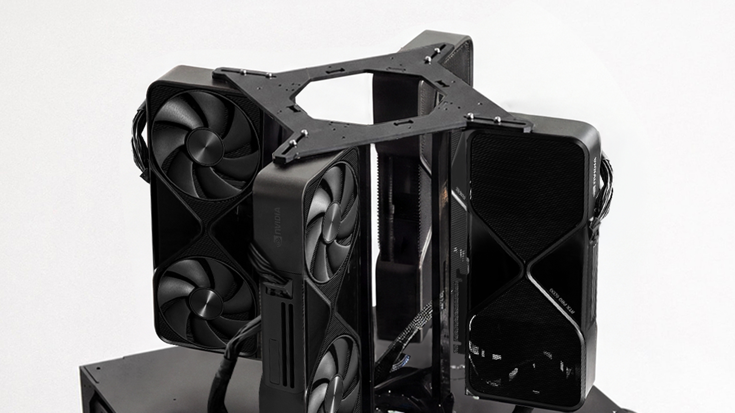 All four RTX PRO 6000s on the frame