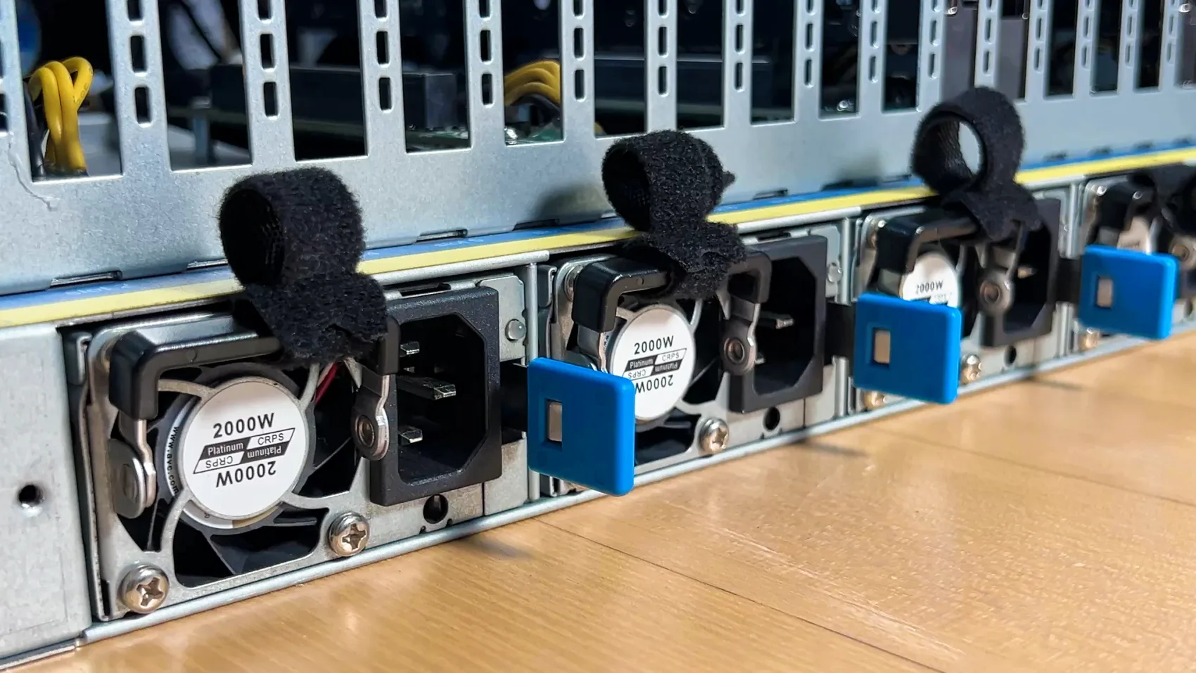 The rear — 2,000 W CRPS power modules