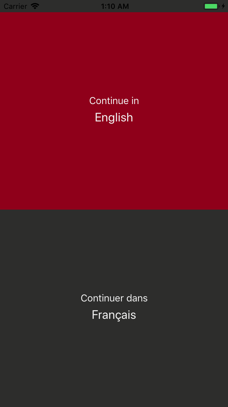 iOS language selection