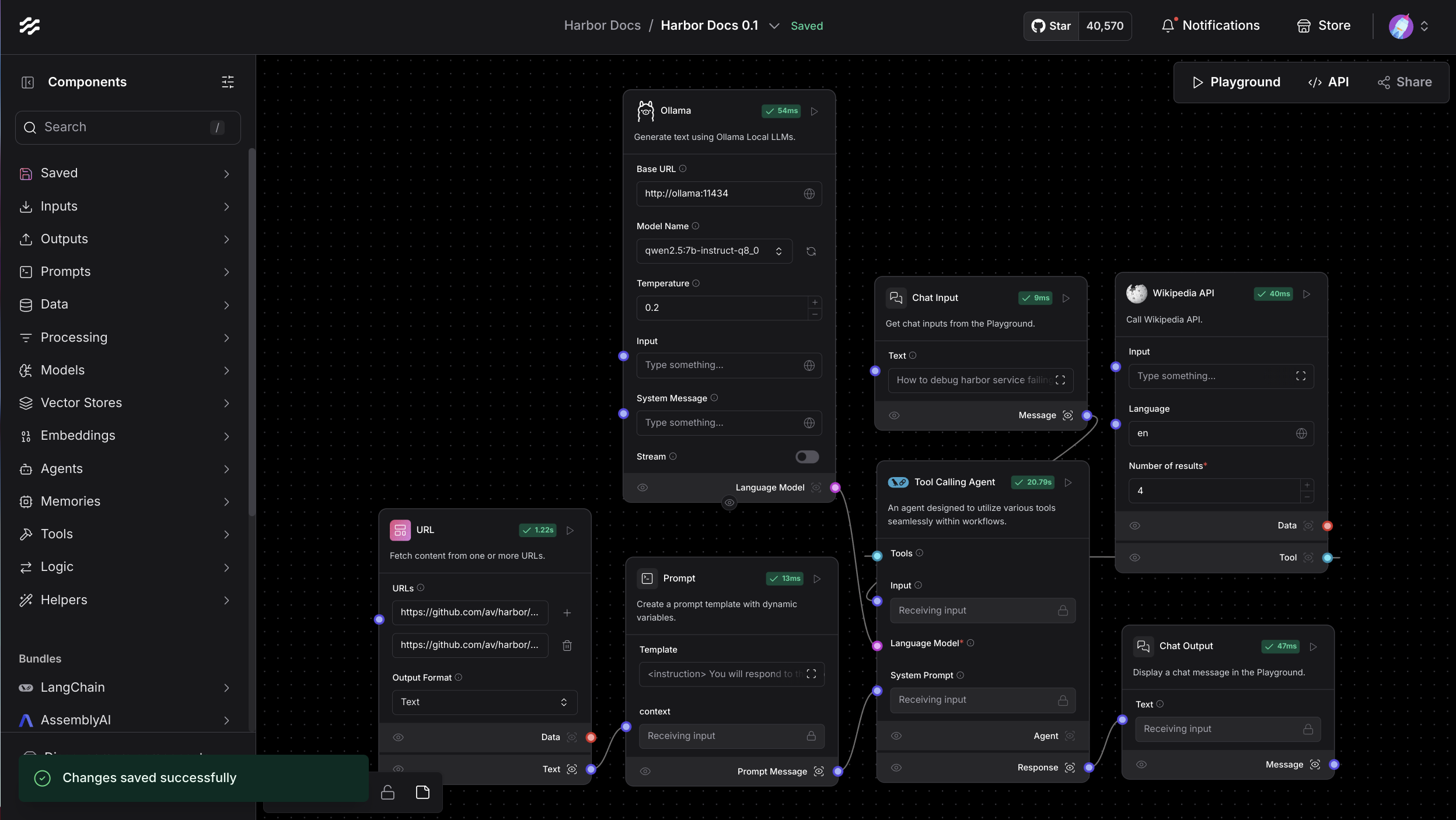 LangFlow simple workflow