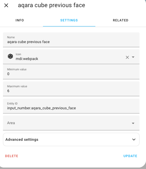 Home Assistant helper config