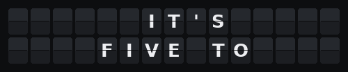 Word Clock — Flap wall 2 × 15