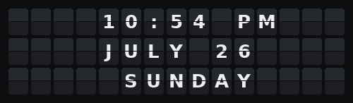 Date — Flap wall 3 × 15