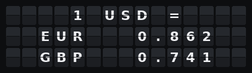 Exchange Rates — Flap wall 3 × 15