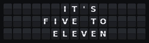 Word Clock — Flap wall 3 × 15