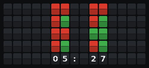 Binary Clock — Flap wall 5 × 15