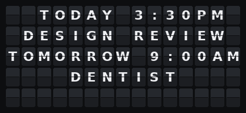 Calendar — Flap wall 5 × 15