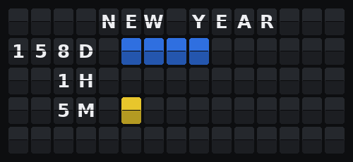 Countdown — Flap wall 5 × 15