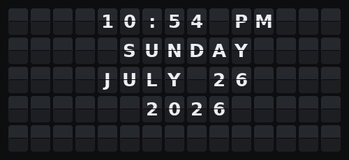 Date — Flap wall 5 × 15