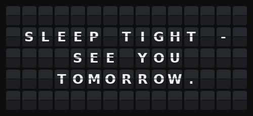 Good Night — Flap wall 5 × 15