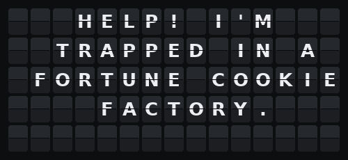 Sarcastic Fortune Cookies — Flap wall 5 × 15