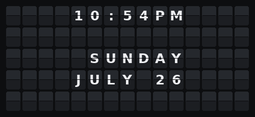 Time — Flap wall 5 × 15