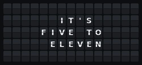 Word Clock — Flap wall 5 × 15
