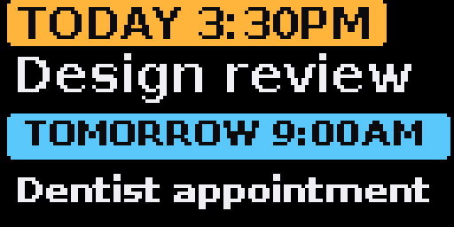 Calendar — Matrix 128 × 64