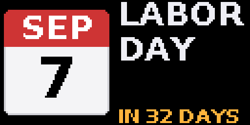 Public Holidays — Matrix 128 × 64