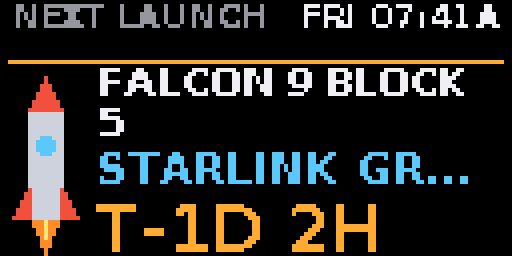 Rocket Launch — Matrix 128 × 64