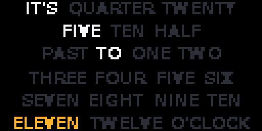 Word Clock — Matrix 128 × 64