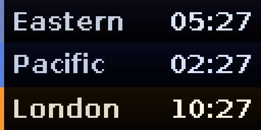 World Clock — Matrix 128 × 64