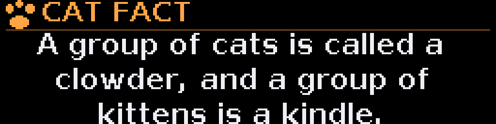 Cat Facts — Matrix 256 × 64