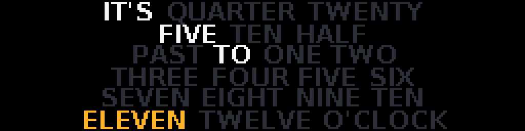Word Clock — Matrix 256 × 64
