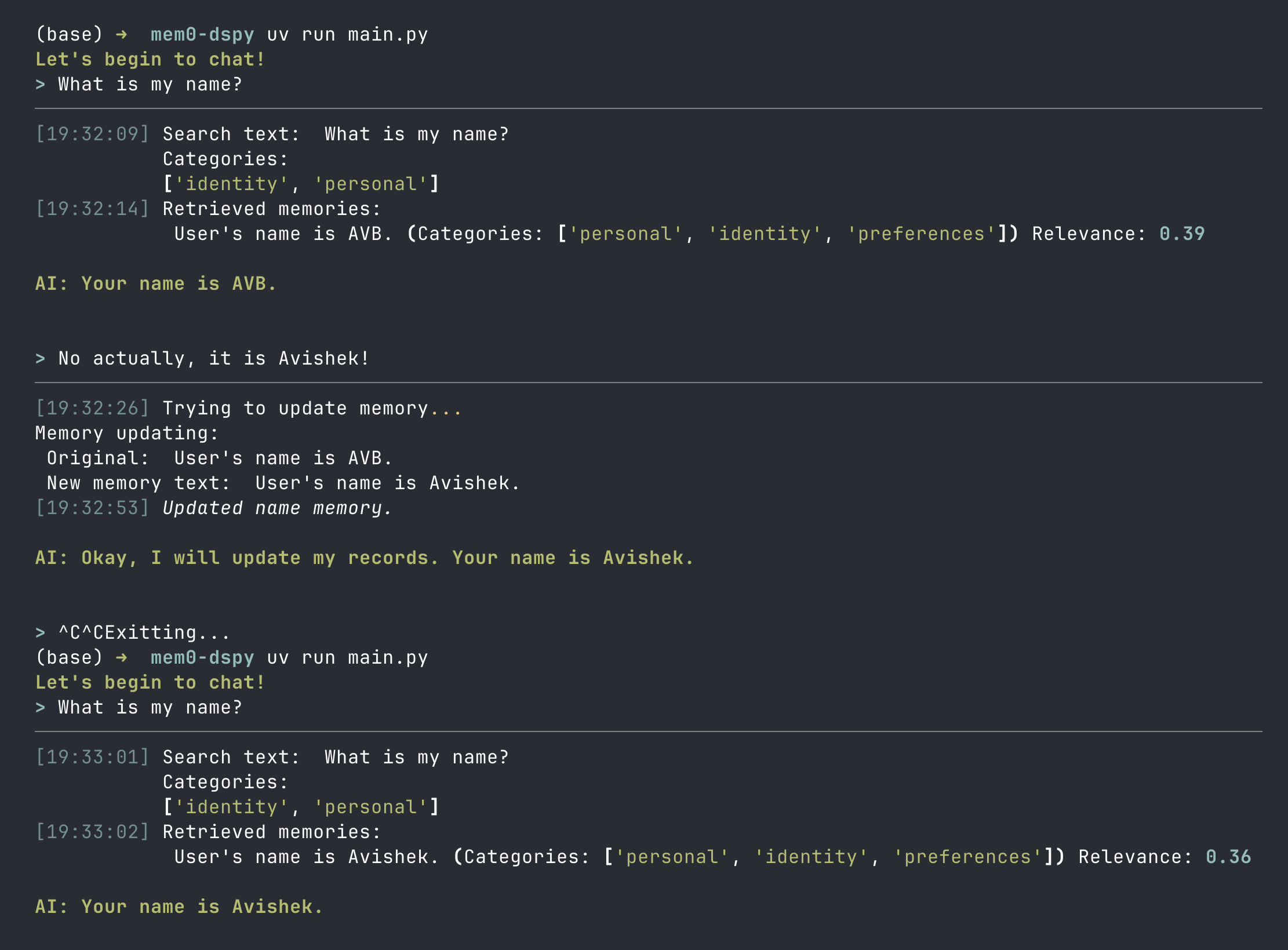 Memory-Enabled Chatbot Demo