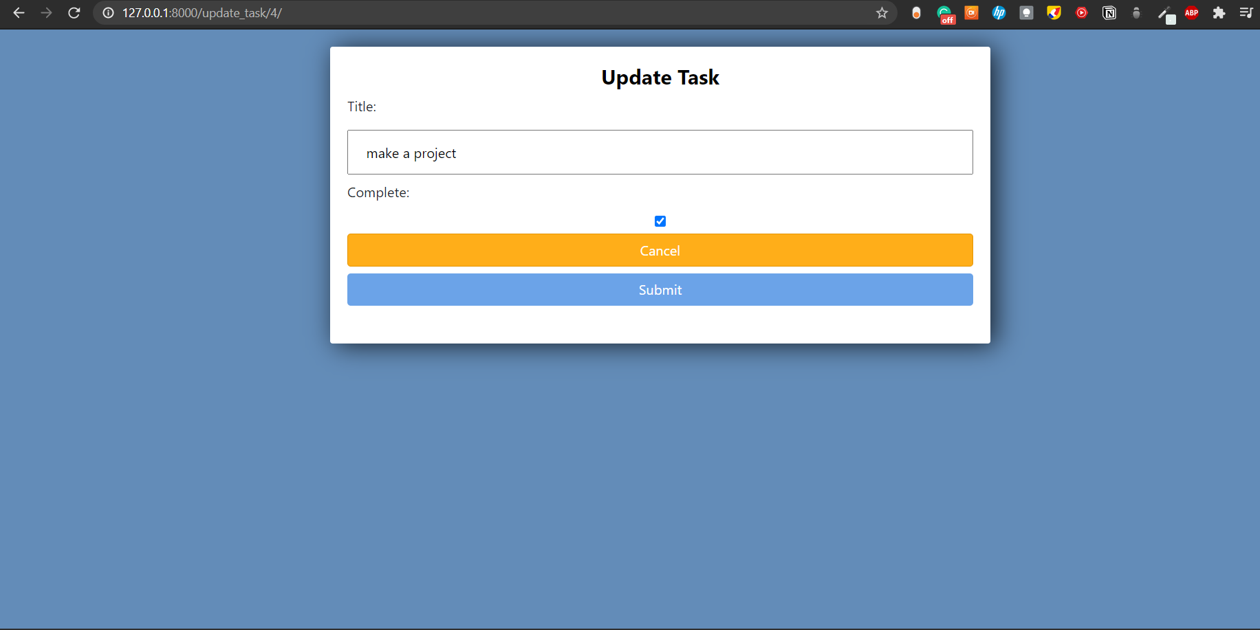 Update Task Page