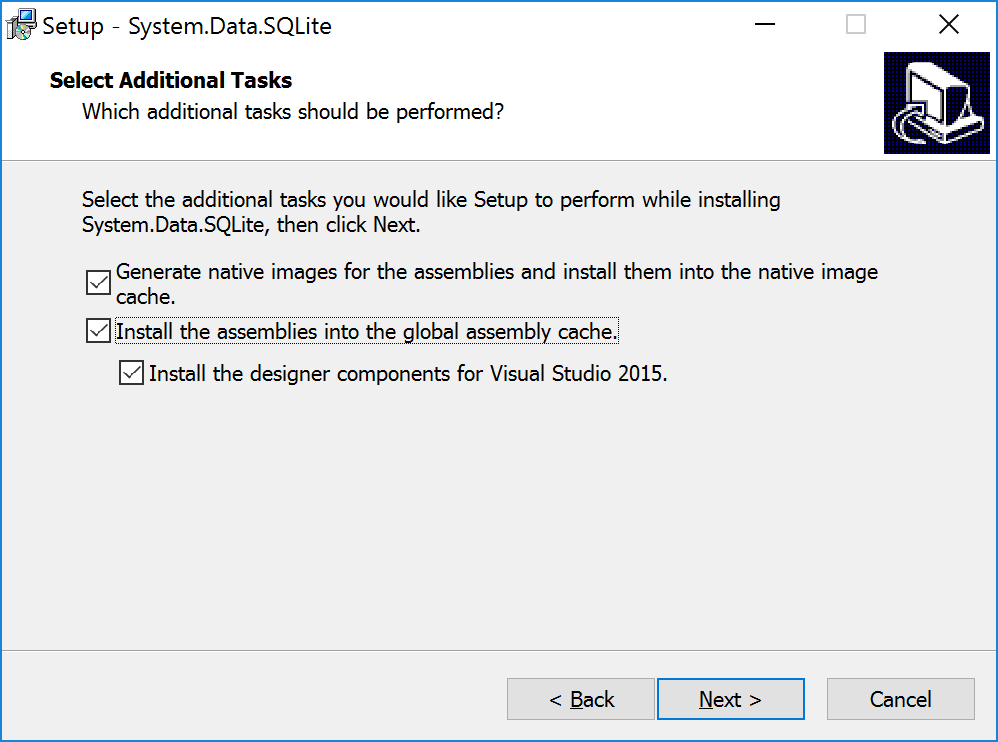 Install SQLite in GAC