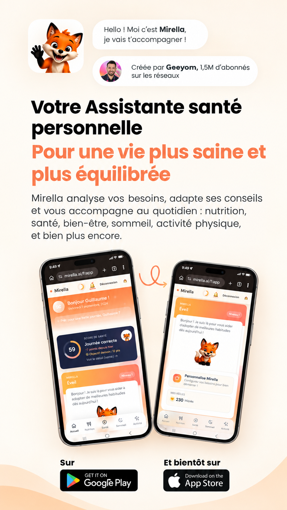 Mirella, votre coach sante IA personnalise