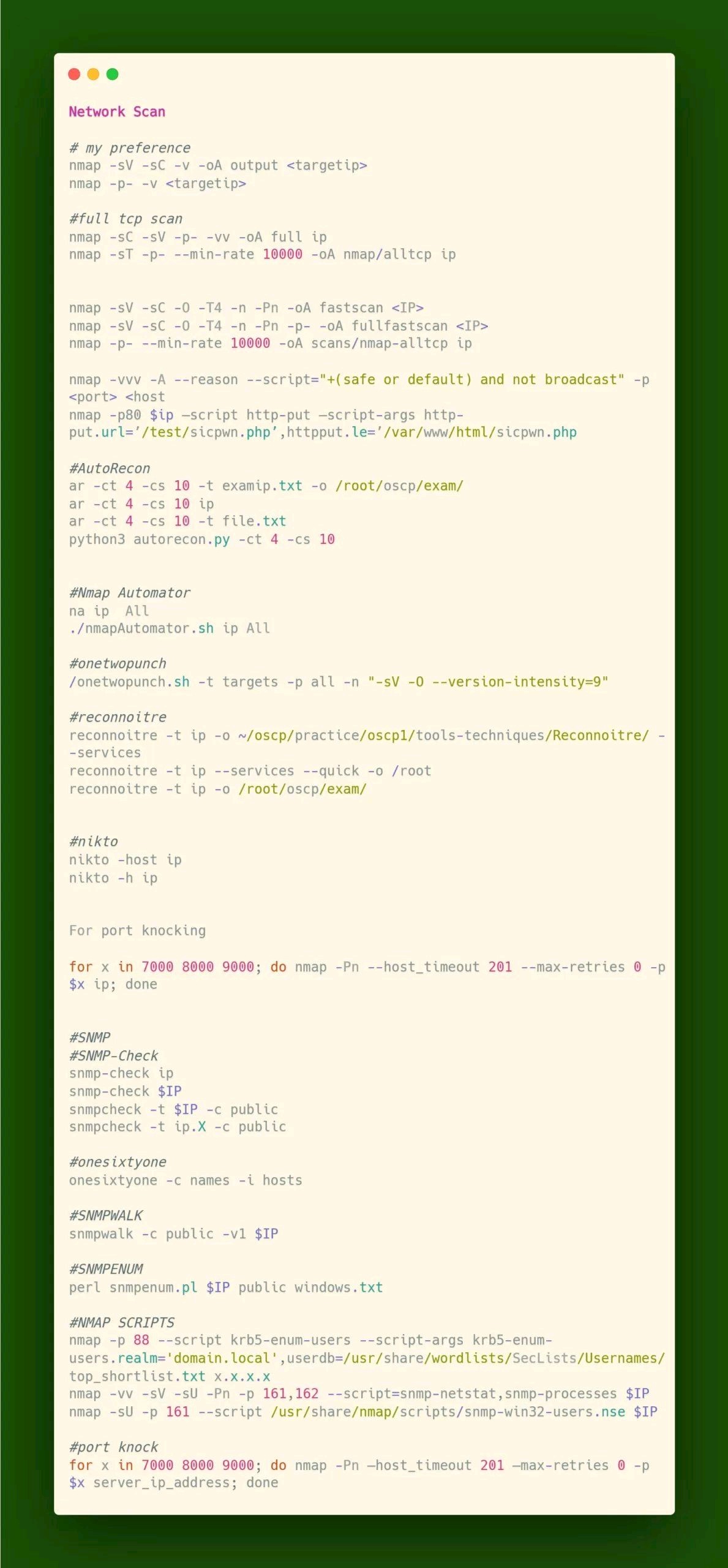 network commands